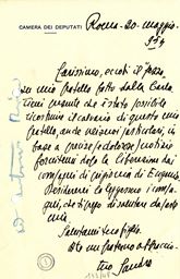 Lettera di Sandro Pertini a Tommaso Fiore. Roma, 20 maggio 1954(Fiore Epist. 133/48)