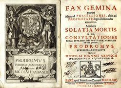 Niccolò Giovanni Abrusci, Fax gemina. Napoli, Girolamo Fasulo, 1665.    (E.P. C 8)